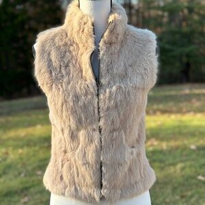 Rabbit Fur Women's Zip Vest w/Pockets Medium
